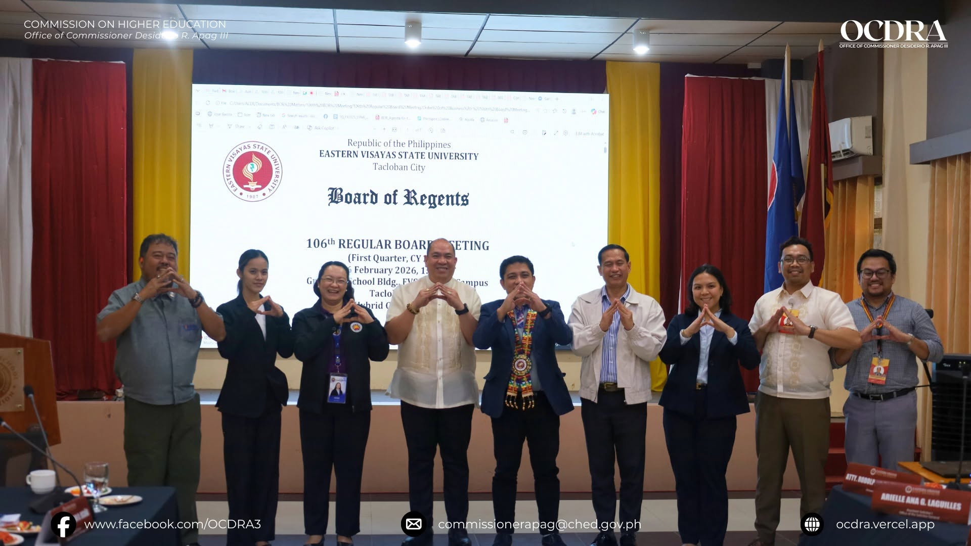 Rededication and Resolute Governance: Strengthening EVSU's Commitment to Excellence